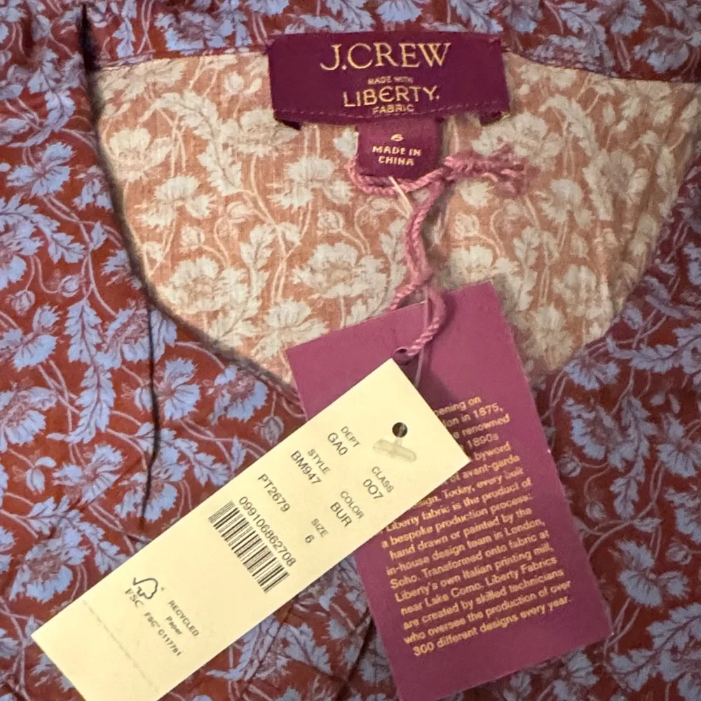 J. Crew Purple Floral Button-Down Blouse